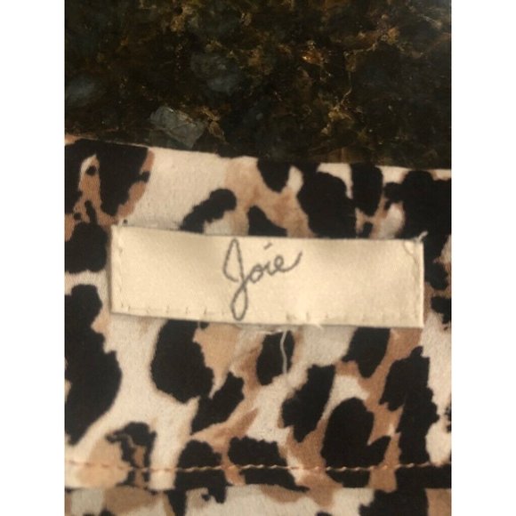 JOIE Womens Blouse Multicolor Leopard Print Long Sleeve Notch Neck 100% Silk S - Picture 5 of 8